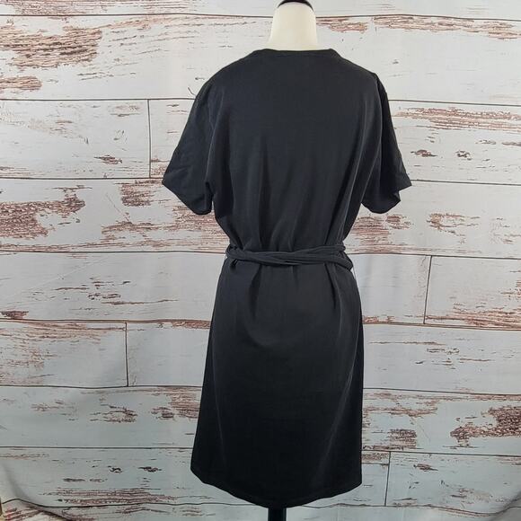 Vince Short Sleeve Tie Waist Dress Black Size Large - Picture 3 of 10